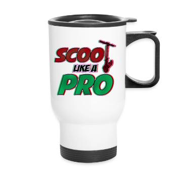 Scoot comme un Pro! Cadeau cool pour les scooters cascadeurs - Tasse isotherme avec poignée - blanc - Devant