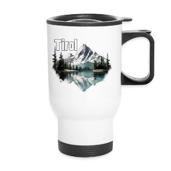 Tyrol with mountains, the Loyalty of the Alps to the province of Tyrol - Thermal mug with handle - white - Front