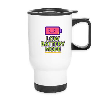 Mode batterie faible - Tasse isotherme avec poignée - blanc - Devant