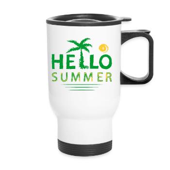 Hallo Sommer - Thermobecher mit Tragegriff - Weiß - Vorne