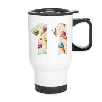 CREAM NUMBER 11 YEARS CREAM 11TH BIRTHDAY - Thermal mug with handle - white - Front