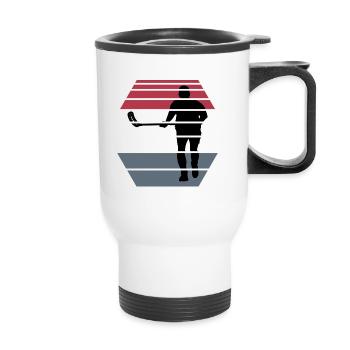 floorball floorball floorball season bandy sunset - Thermal mug with handle - white - Front