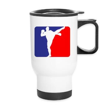 Martial Arts Fighter Kickboxing Logo Colors changeable - Thermal mug with handle - white - Front