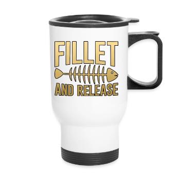 Fillet And Release 4 - Thermal mug with handle - white - Front