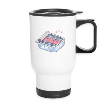 Funny Sleep Tight Sleeping Sardines In A Can - Thermal mug with handle - white - Front