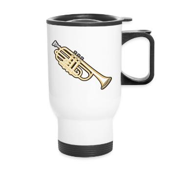 Trompette - Tasse isotherme avec poignée - blanc - Devant