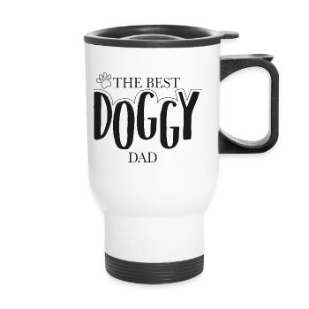 Bester Hunde Papa - Thermobecher mit Tragegriff - Weiß - Vorne