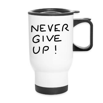 iYpsilon - never give up ! - Thermobecher mit Tragegriff - Weiß - Vorne