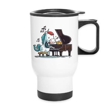 Mélodie de licorne - Tasse isotherme avec poignée - blanc - Devant