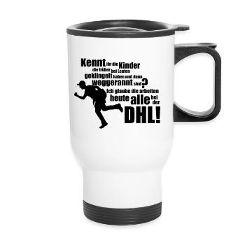DHL Funshirt - Thermobecher mit Tragegriff - Weiß - Vorne