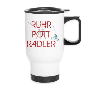 Ruhrpottradler Fahrrad MTB - Thermobecher mit Tragegriff - Weiß - Vorne