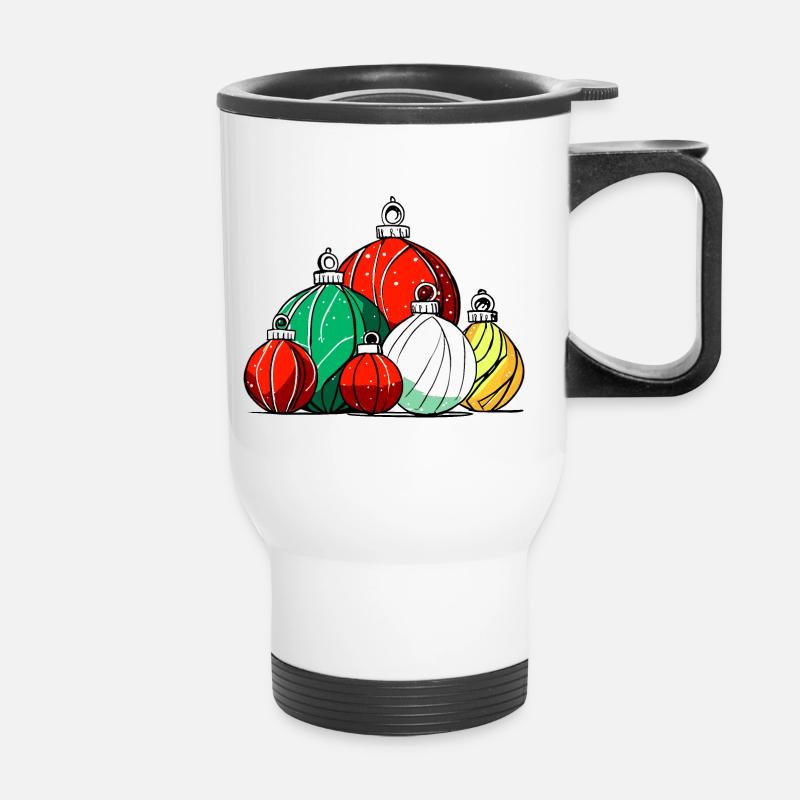 Christmas Decoration Balls - Thermal mug with handle - white