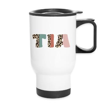 Best Tia Ever Aunt Leopard Print Mothers Day Tia - Tasse isotherme avec poignée - blanc - Devant