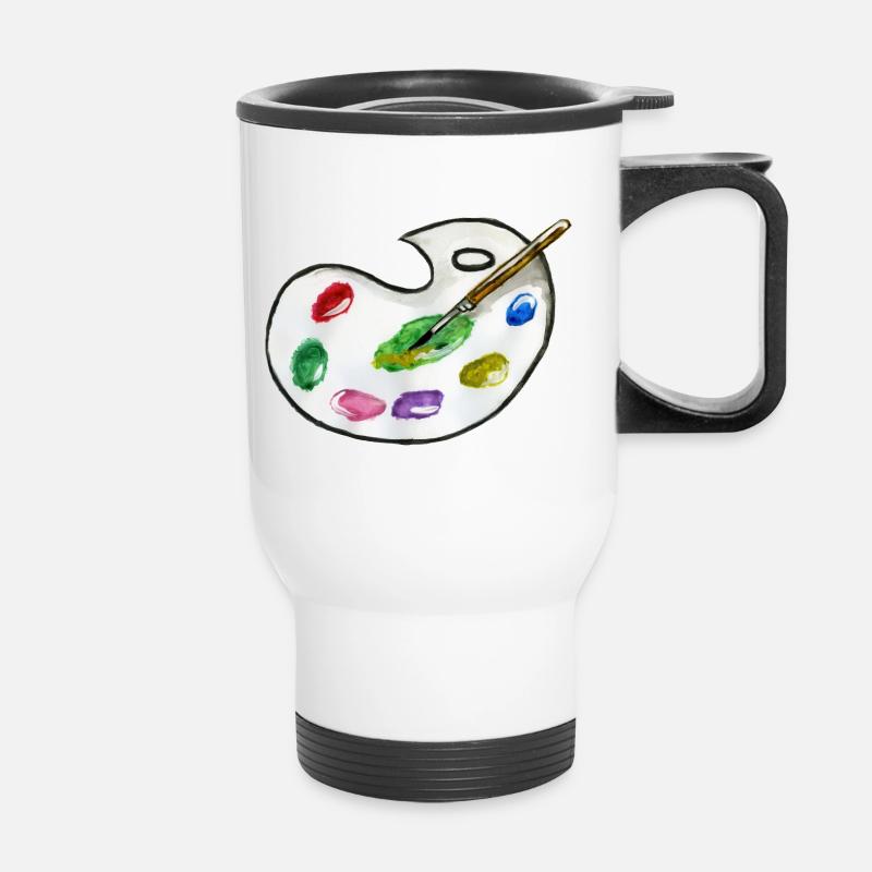 Farbpalette - Thermobecher mit Tragegriff - Weiß