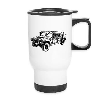 Hummer H1 H2 H3 US Military Off-Road Vehicle - Thermal mug with handle - white - Front