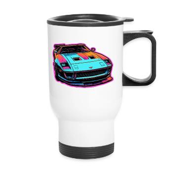 Car / Vehicle / Passenger Car / Mobile / Old Timer / Driving - Thermal mug with handle - white - Front