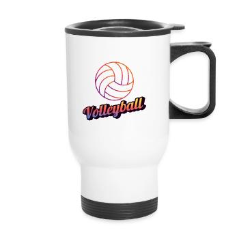 Colorful Volleyball Men Women Teen Girl Volleyball - Thermal mug with handle - white - Front
