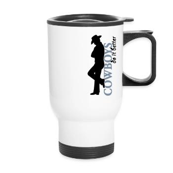 Cowboys do it better - Thermal mug with handle - white - Front