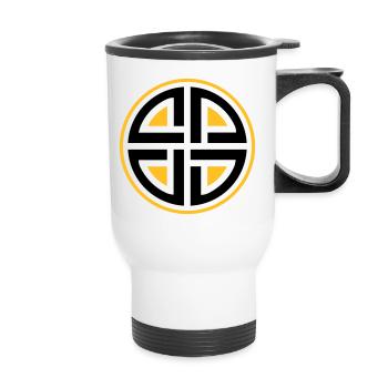 Bouclier noeud, noeud celtique symbole de protection Thor - Tasse isotherme avec poignée - blanc - Devant