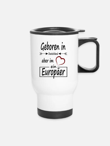 Europa - Thermobecher mit Tragegriff - Weiß