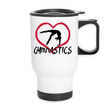 Gymnastics, gymnast, gymnast - Thermal mug with handle - white - Front