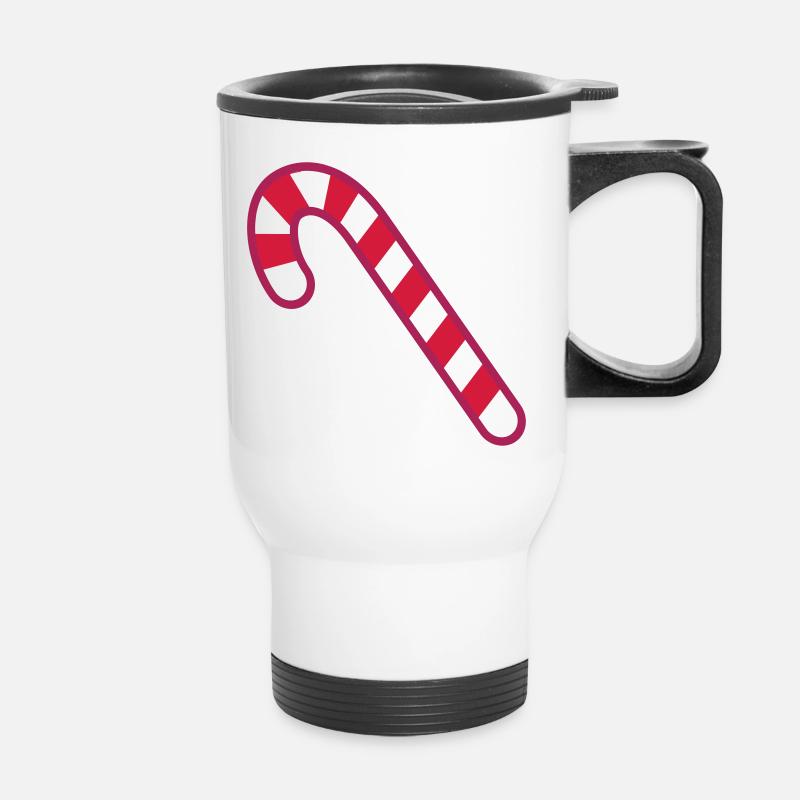 candy cane candy cane gnome elf elf - Thermal mug with handle - white