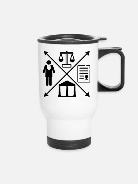 Jurist - Thermobecher mit Tragegriff - Weiß