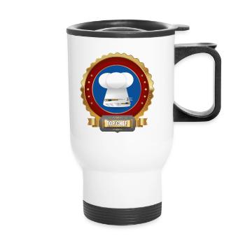 Top Chef for cooking - Thermal mug with handle - white - Front