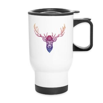 place stag - Thermal mug with handle - white - Front