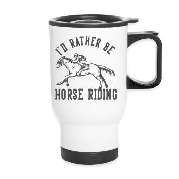 Horse riding - Thermal mug with handle - white - Front
