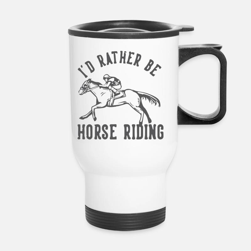 Horse riding - Thermal mug with handle - white