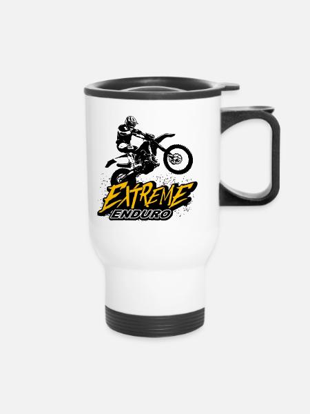 Enduro Offroad - Thermobecher mit Tragegriff - Weiß