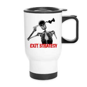 Mad crazy suicide suicide bizarre lol krass xray - Thermal mug with handle - white - Front