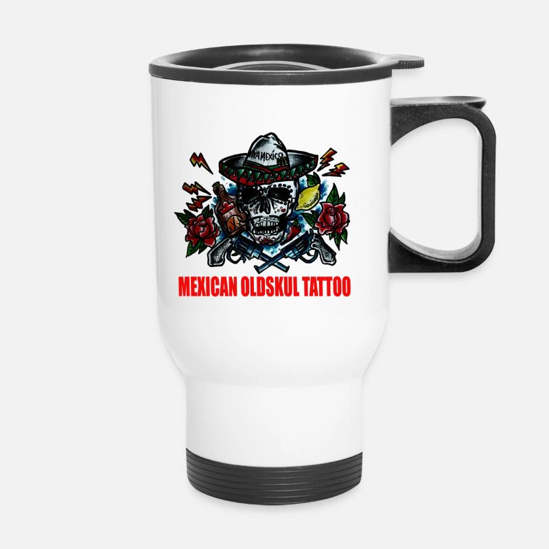 TATTOO - Thermal mug with handle - white