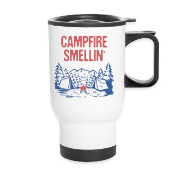 Campfire Smellin' Camping Summer Camper Tropical - Thermobecher mit Tragegriff - Weiß - Vorne