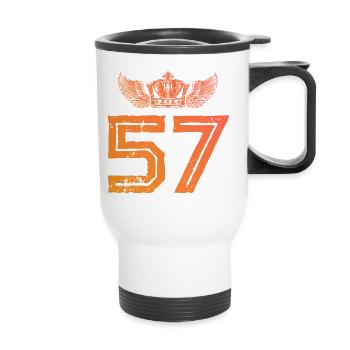 Couronne à 57 chiffres - Tasse isotherme avec poignée - blanc - Devant
