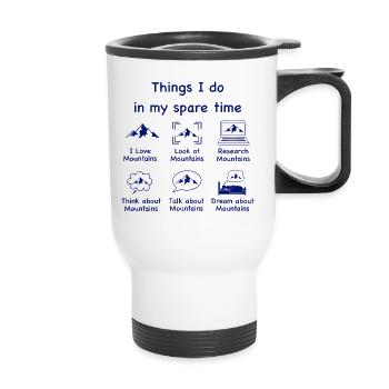 Amoureux de la montagne (bleu) - Tasse isotherme avec poignée - blanc - Devant