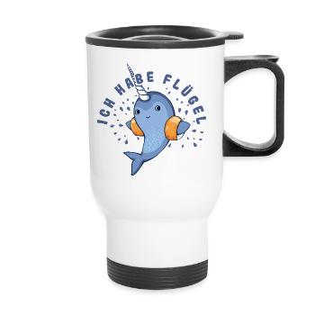 Ich habe Flügel, Schwimmflügel - Thermobecher mit Tragegriff - Weiß - Vorne
