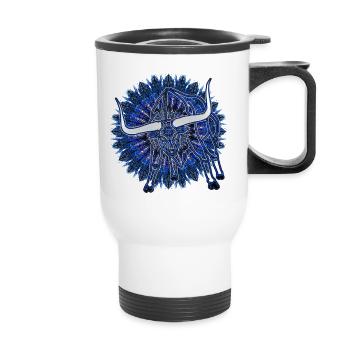 Kaleidoscope Longhorn 2023 11 - Thermal mug with handle - white - Front