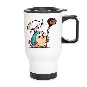 Délice d’escargots - Tasse isotherme avec poignée - blanc - Devant