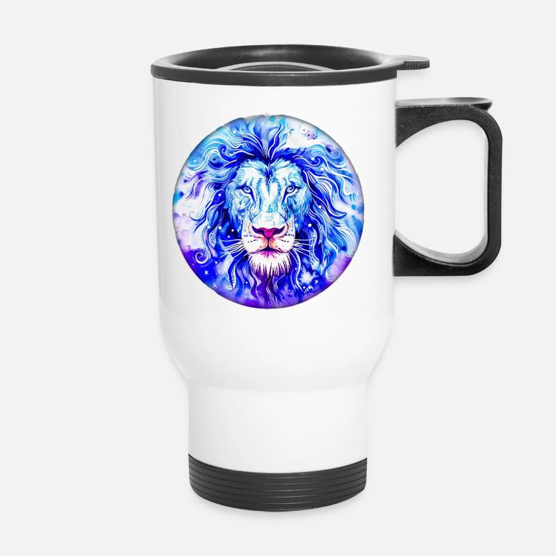 Sternzeichen Löwe - Thermobecher mit Tragegriff - Weiß