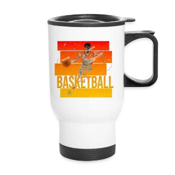 Basketball - Thermobecher mit Tragegriff - Weiß - Vorne