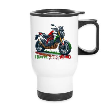 Sind Sie auch stolz auf Ihr italienisches Motorrad? - Thermobecher mit Tragegriff - Weiß - Vorne