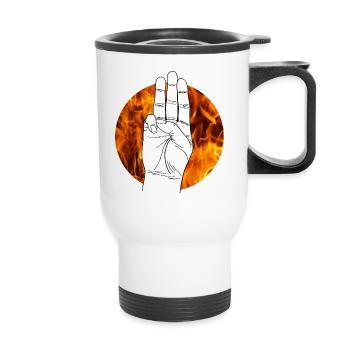 Hand Sign Tribute by Panem Hunger Games - Thermal mug with handle - white - Front