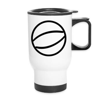 Ballon de basket - Tasse isotherme avec poignée - blanc - Devant