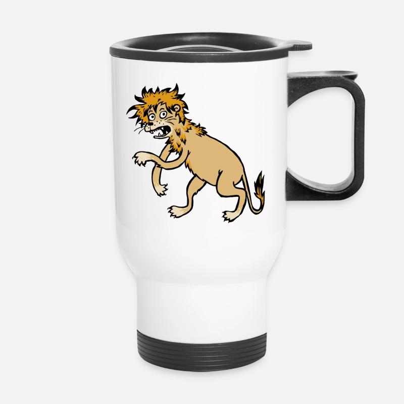 Lion - Thermal mug with handle - white