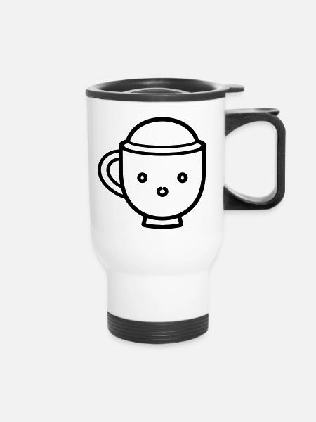 Kaffeebecher - Thermobecher mit Tragegriff - Weiß