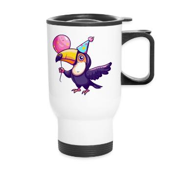 Toucan Bird Birthday Baby - Thermal mug with handle - white - Front