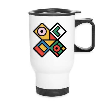 X - Thermal mug with handle - white - Front