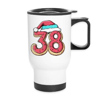 38 Number Christmas Cookie - Thermal mug with handle - white - Front